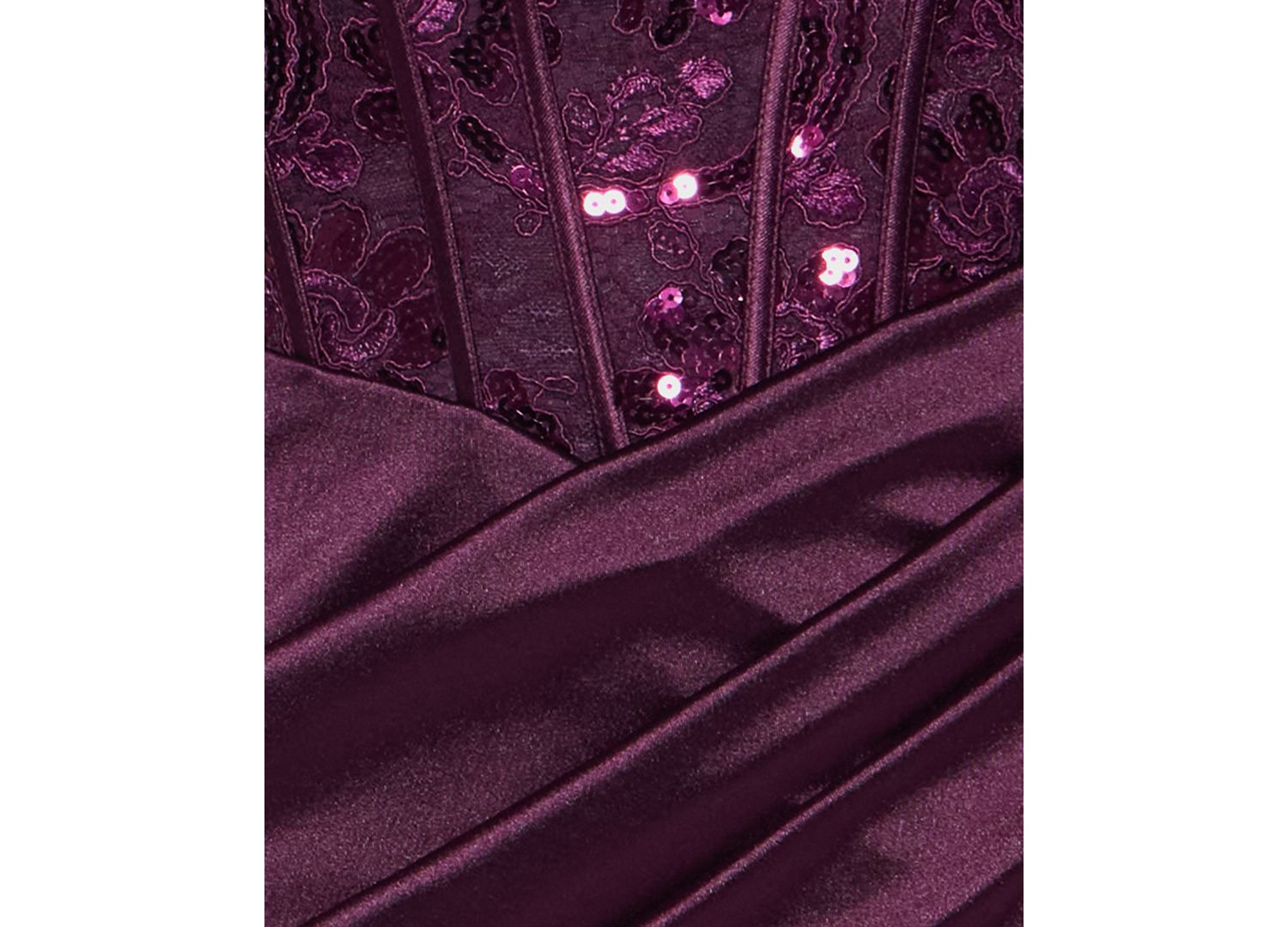Juniors' Scoop-Neck Satin-Knit Corset Bodice Dress