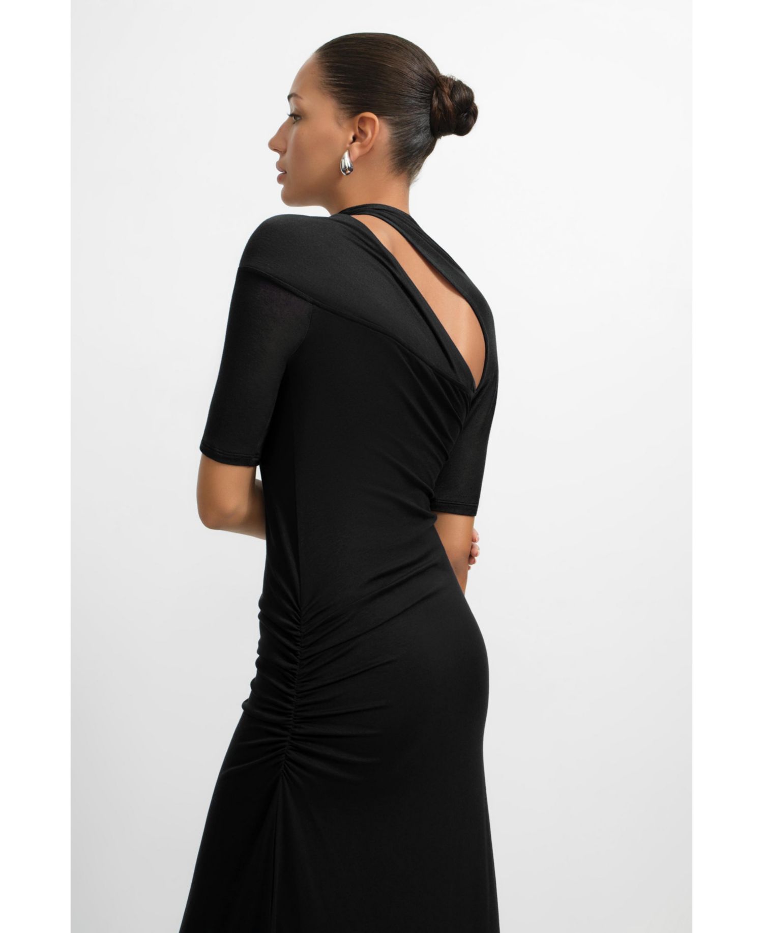 Women's Zola Cutout-Shoulder Jersey Midi Dress with Side Slit
