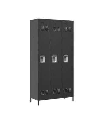 3-Door 72"H Metal Storage Locker for Office, Gym, and Home