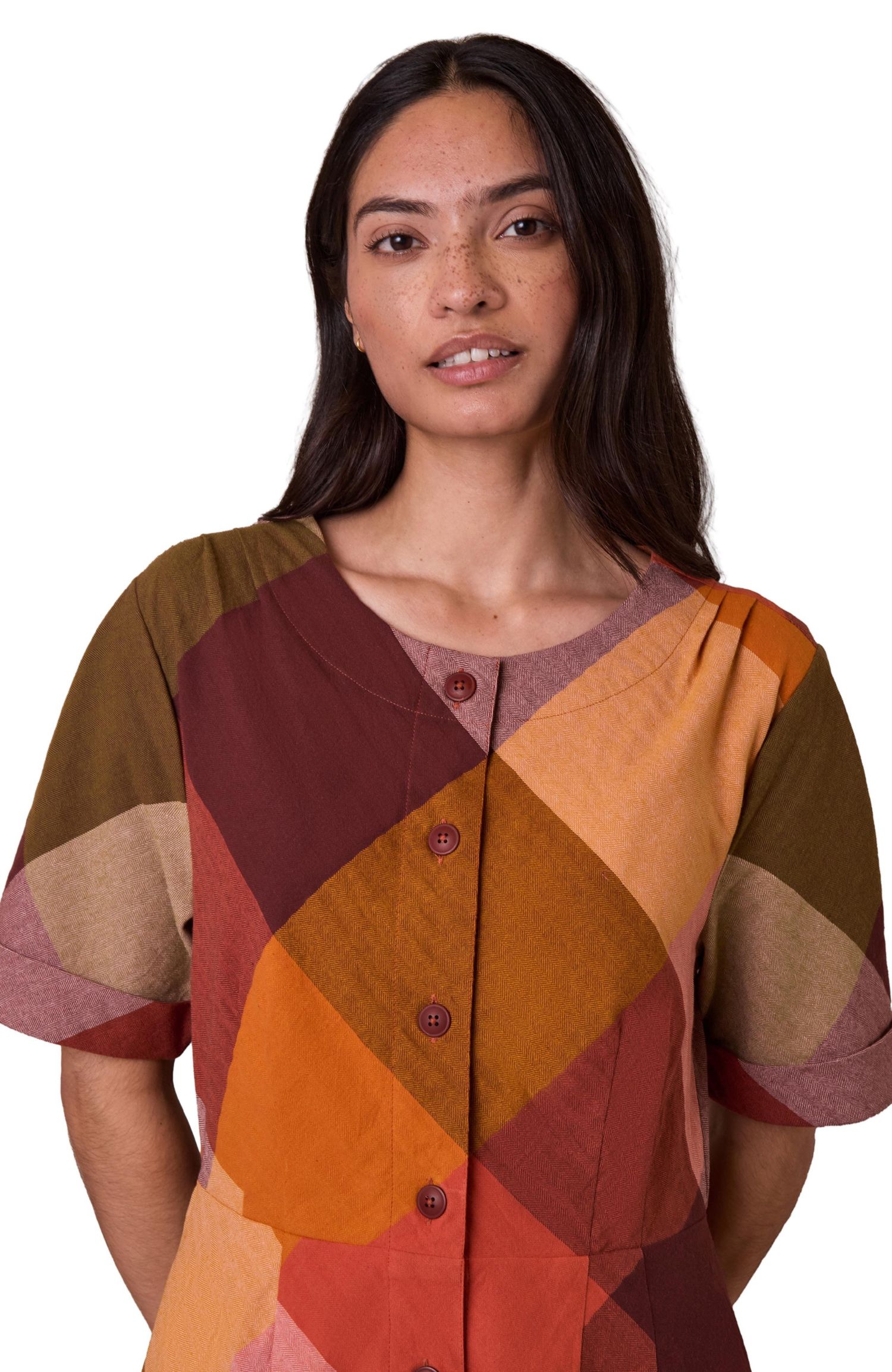Women's Bias-Cut Cotton Midi Dress