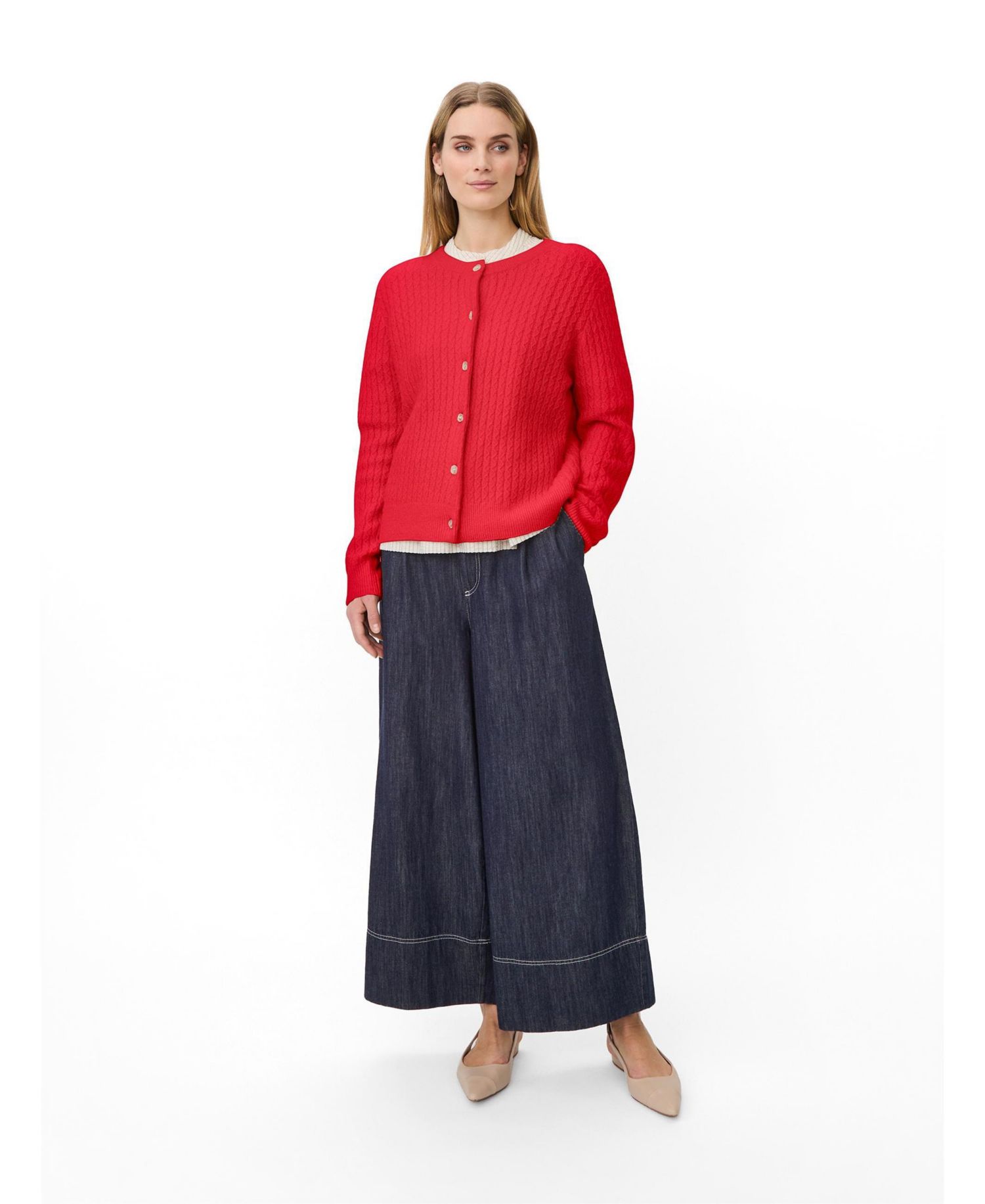Women's MaLeryntha Cable-Knit Button-Front Cardigan