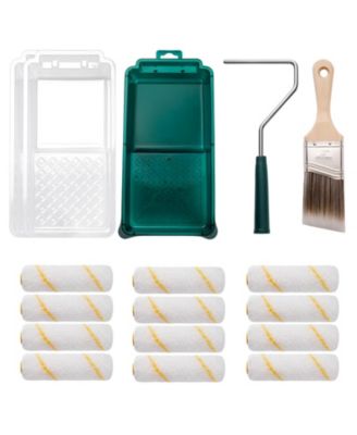 Paint Roller Kit Tray Liners Brush Wall Door Cabinet