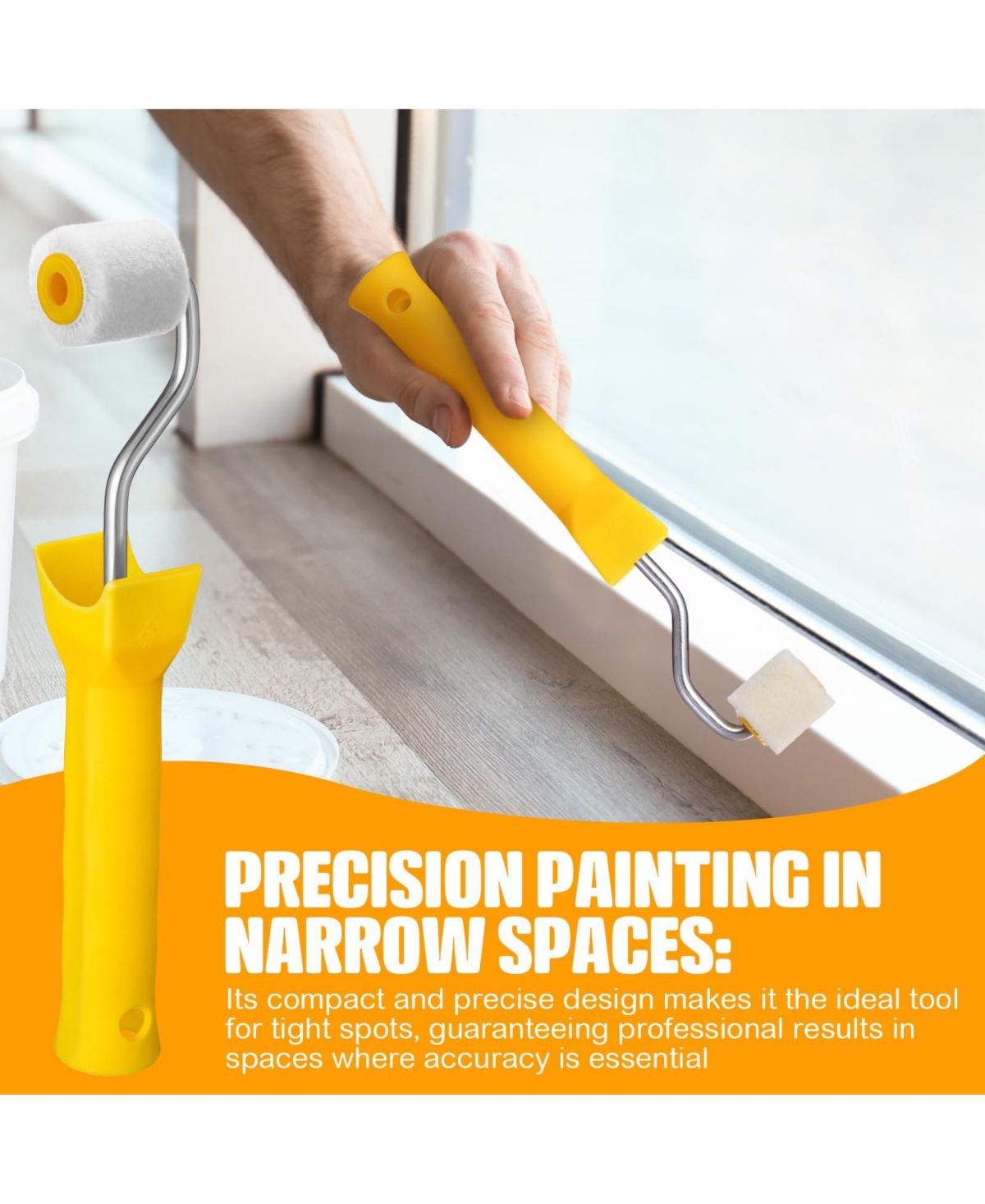 Xdovet Mini Roller Brush Touch Up Trim Edge Corner Window Frame
