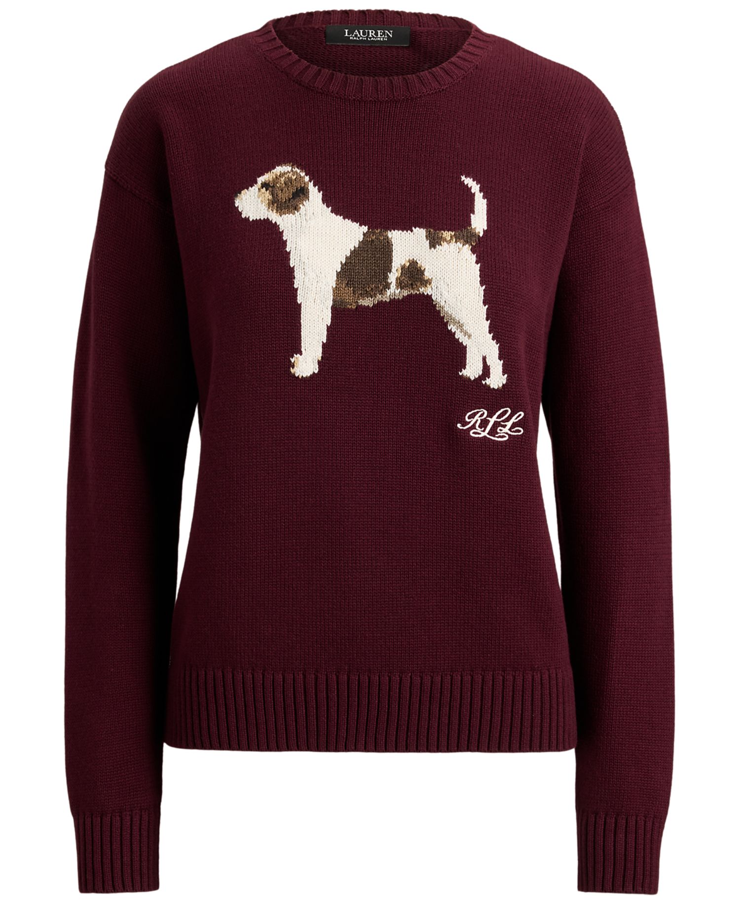 Petite Intarsia-Knit Crewneck Sweater