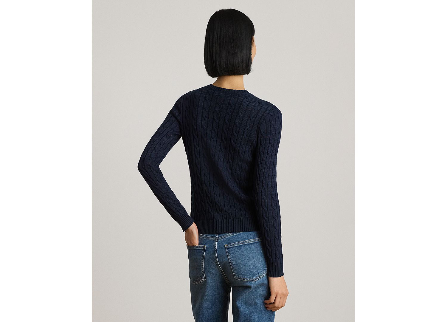 Petite Button-Trim Cable-Knit Sweater