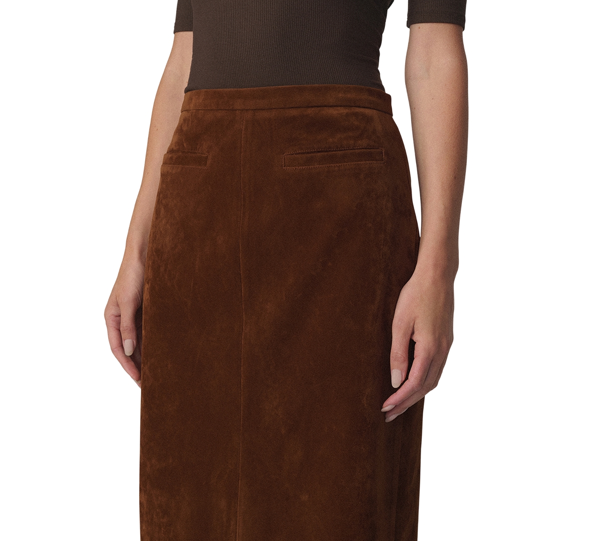 Joe's Jeans Women's Tavi High-Waisted Pencil Faux Suede Midi Skirt