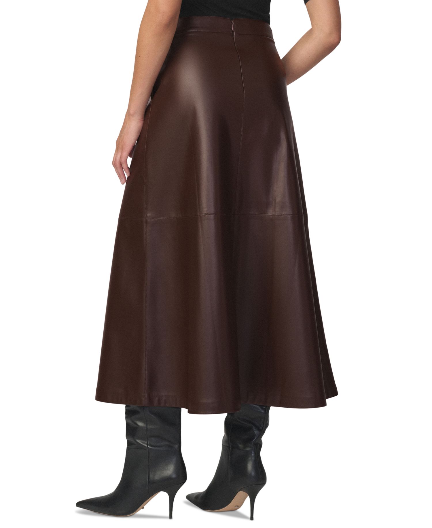 Women's Tavi High-Waisted Faux-Leather Midi Skirt