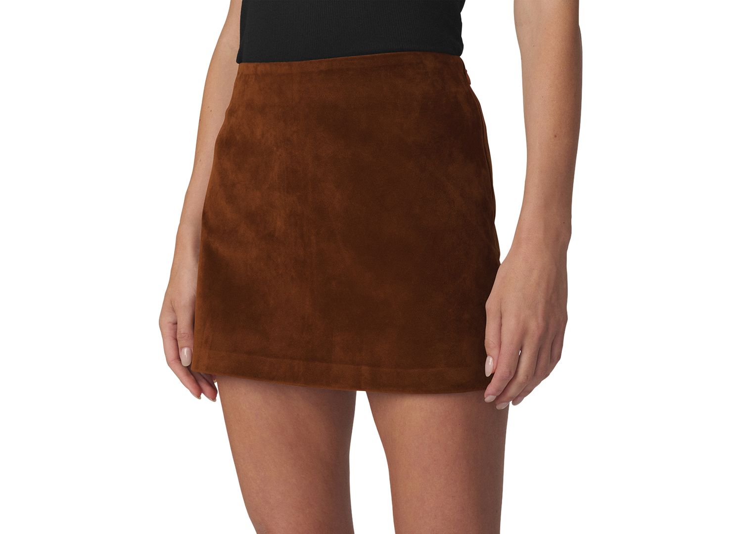 Women's Faux Suede A-Line Mini Skirt