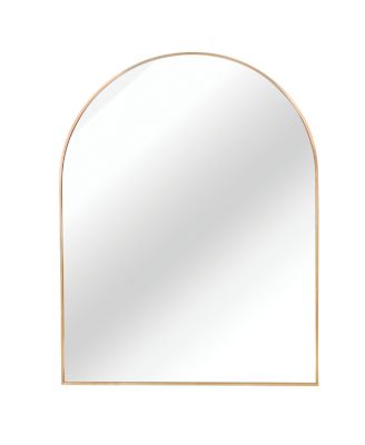 30 x 40 Inch Metal Framed Arched Bathroom Mirror for Wall