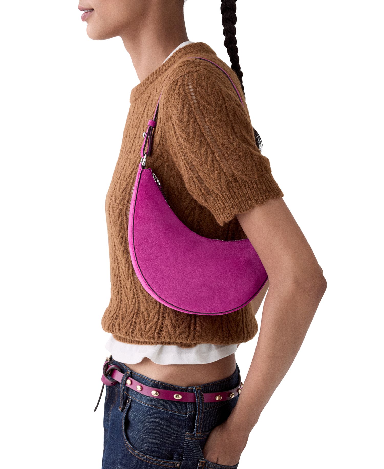 Duo Small Suede Shoulder Handbag