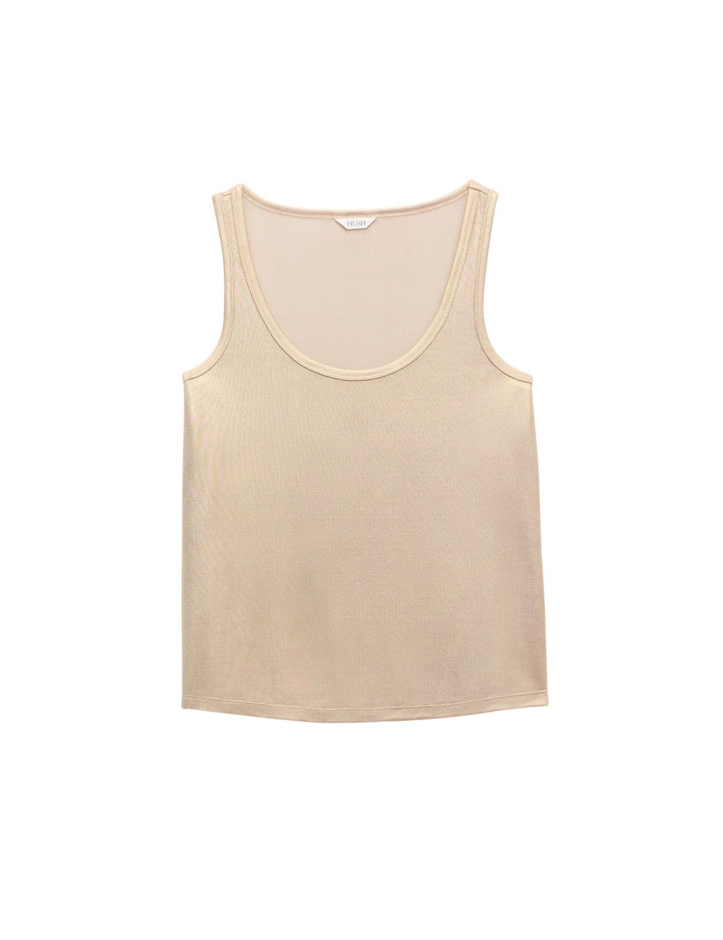 Женский жилет Hush Metallic Scoop Neck Slub, цвет: Золотой — фото 5