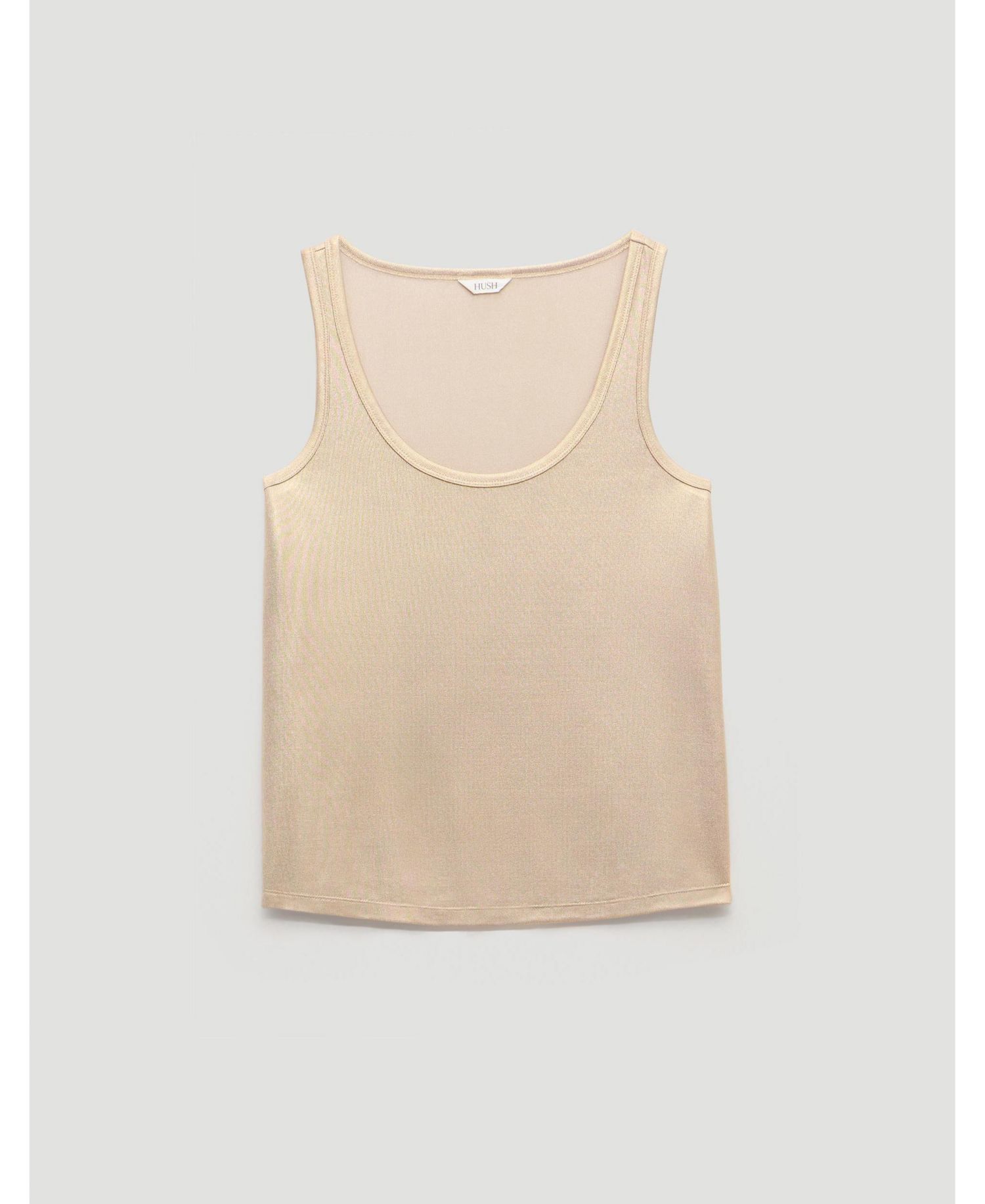 Women's Metallic Scoop Neck Slub Vest