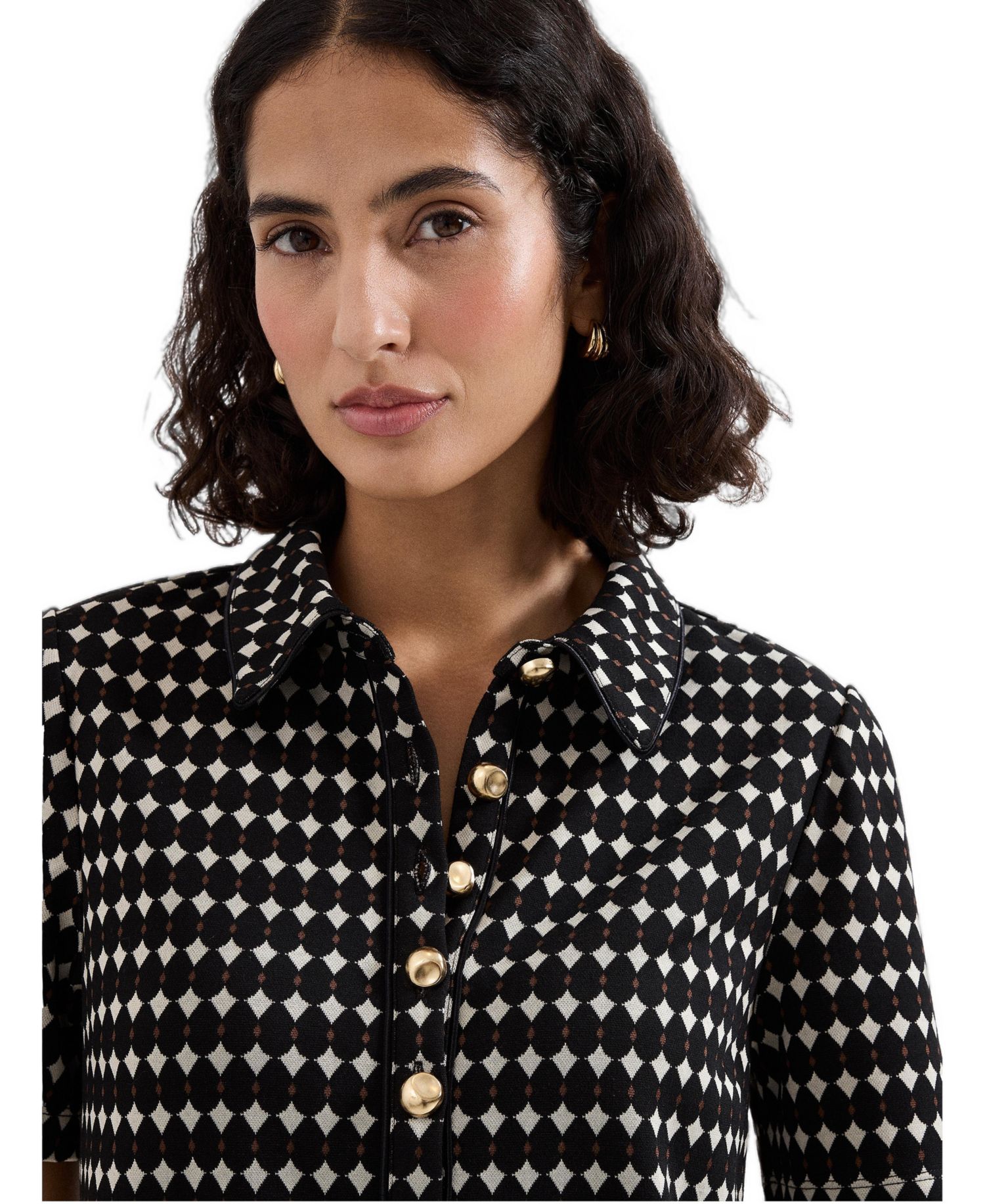 Women's Vivienne Short-Sleeve Geometric Shirt Dress