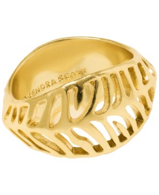 14k Gold-Plated Tiger Striped Mikki Band Ring