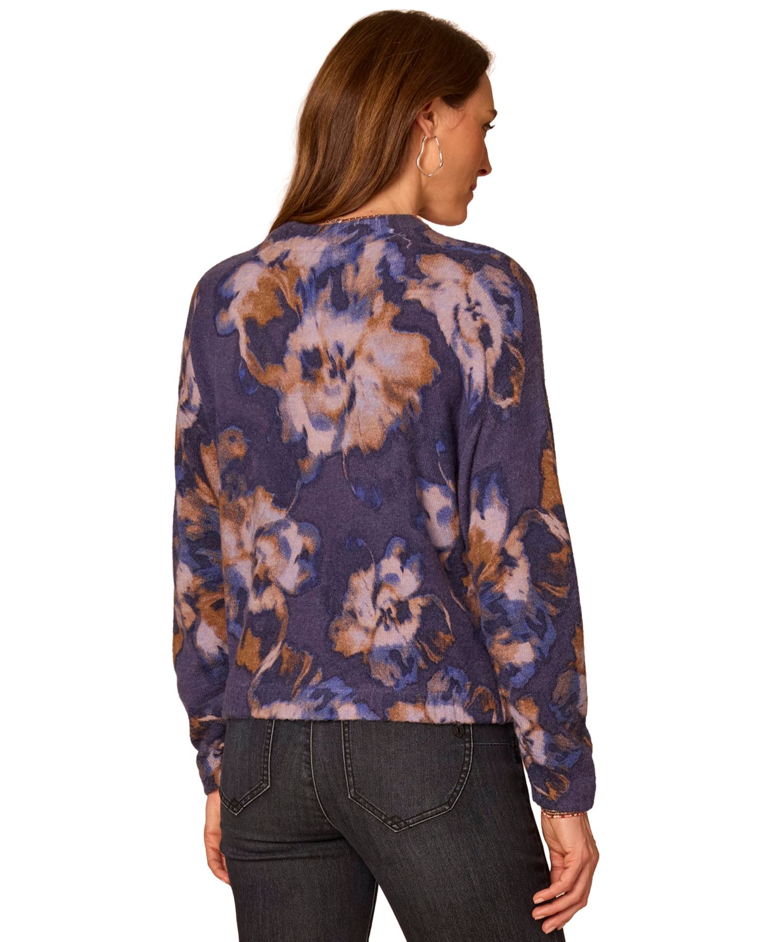 Petite Mock Neck Printed Sweater