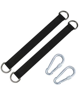2 Tree Swing Straps Hanging Kit 2200 Pound Capacity Stainless Steel Carabiners For Hammock Swing