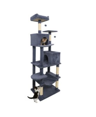 58 Inch Modern Cat Tower with Wide-Entrance Cat Condos