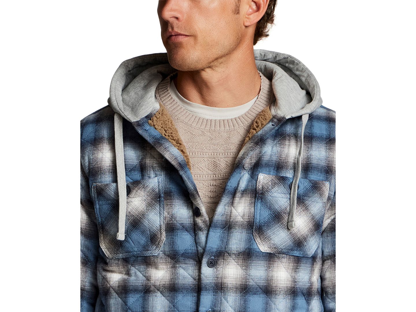 Мужская куртка Weatherproof Vintage Quilted Sherpa Shirt Jacket, цвет: Синий — фото 4