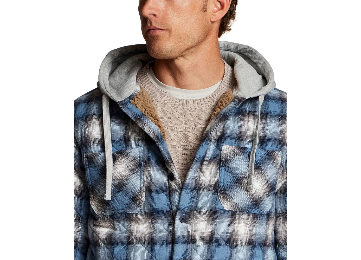 Men's Quilted Sherpa Shirt Jacket