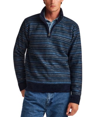 Men's Chenille Nordic Quarter-Zip Sweater