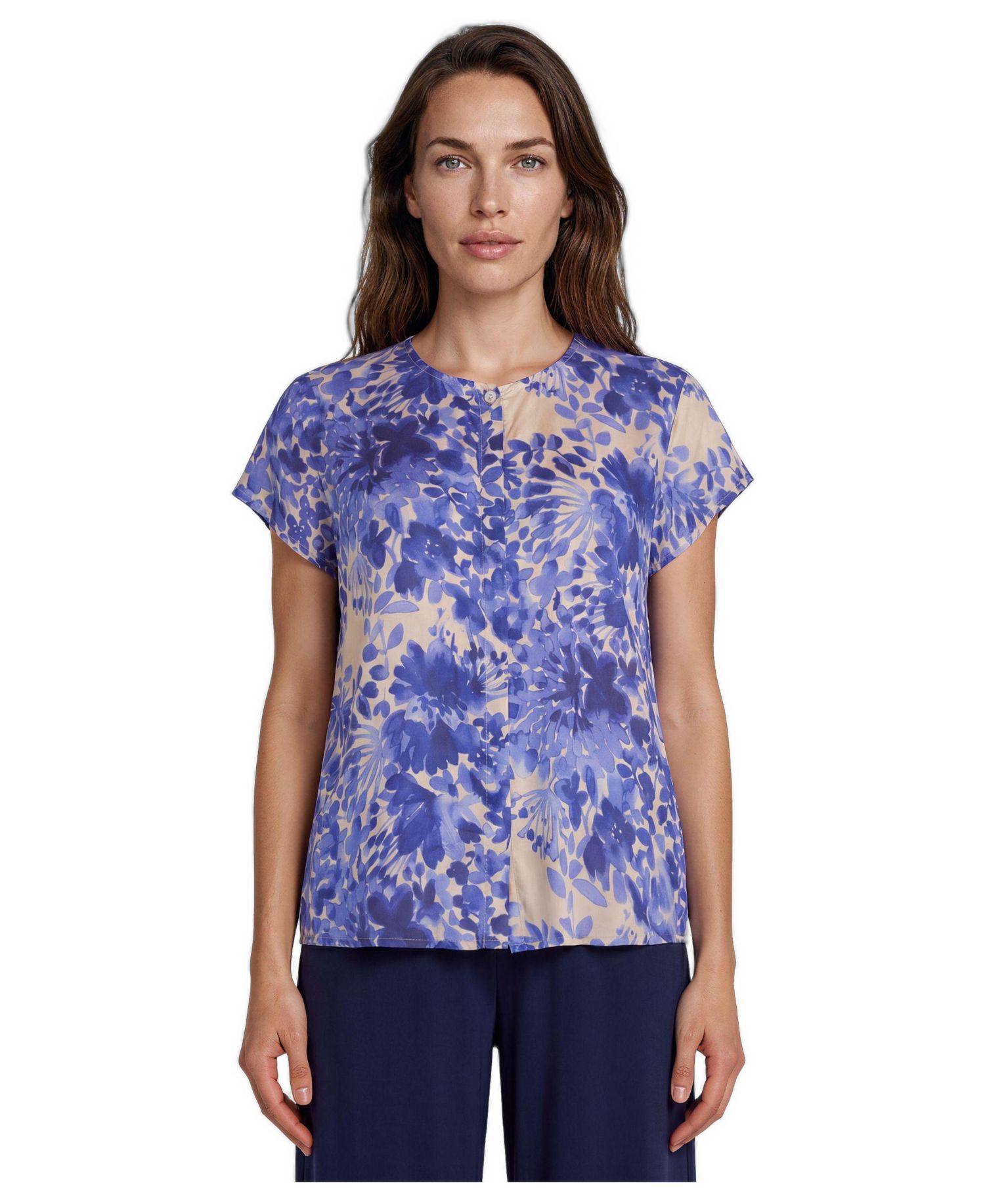 Women's Mala Floral Short-Sleeve Pull-On Blouse