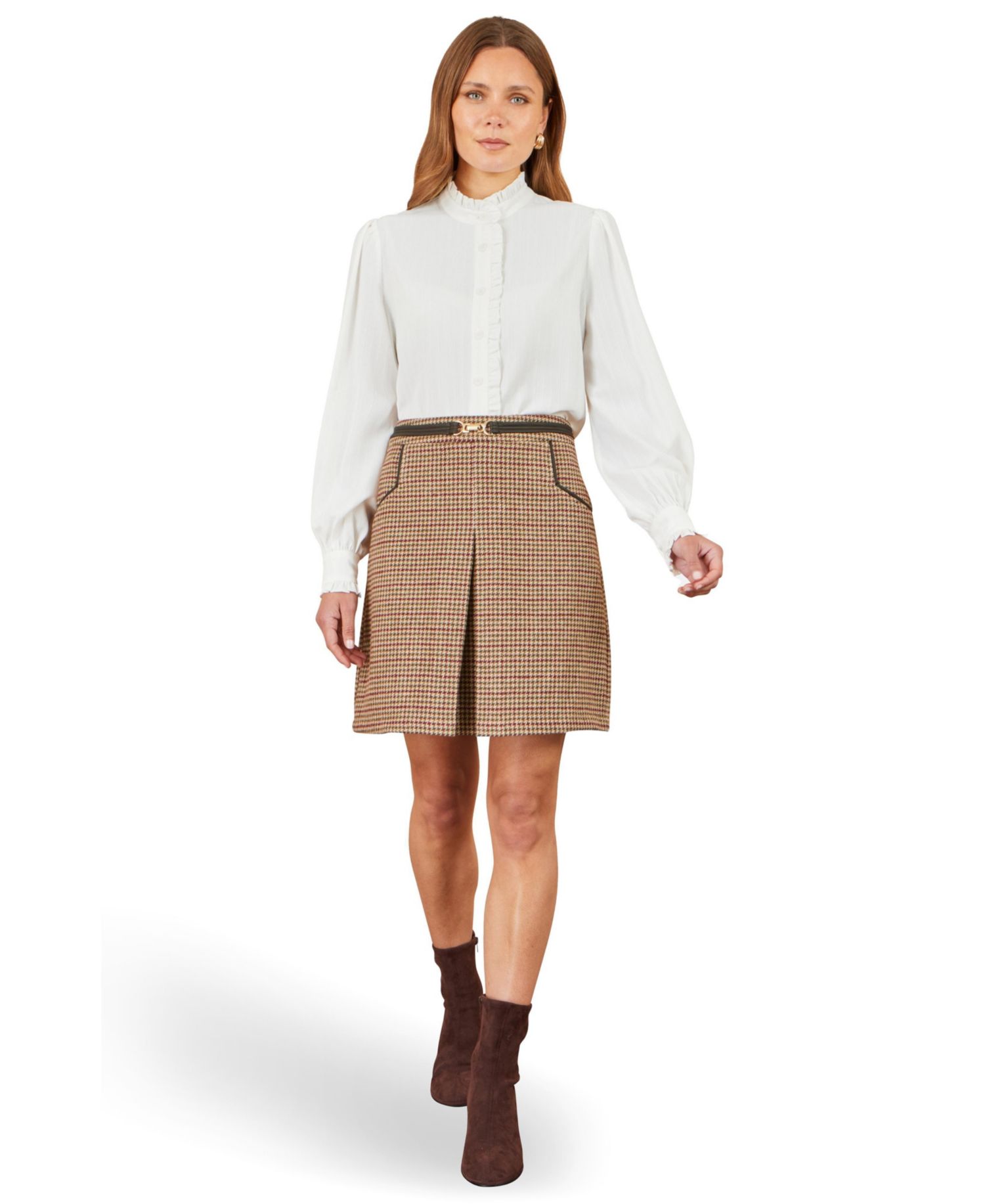 Women's Tailored Check Mini Skirt