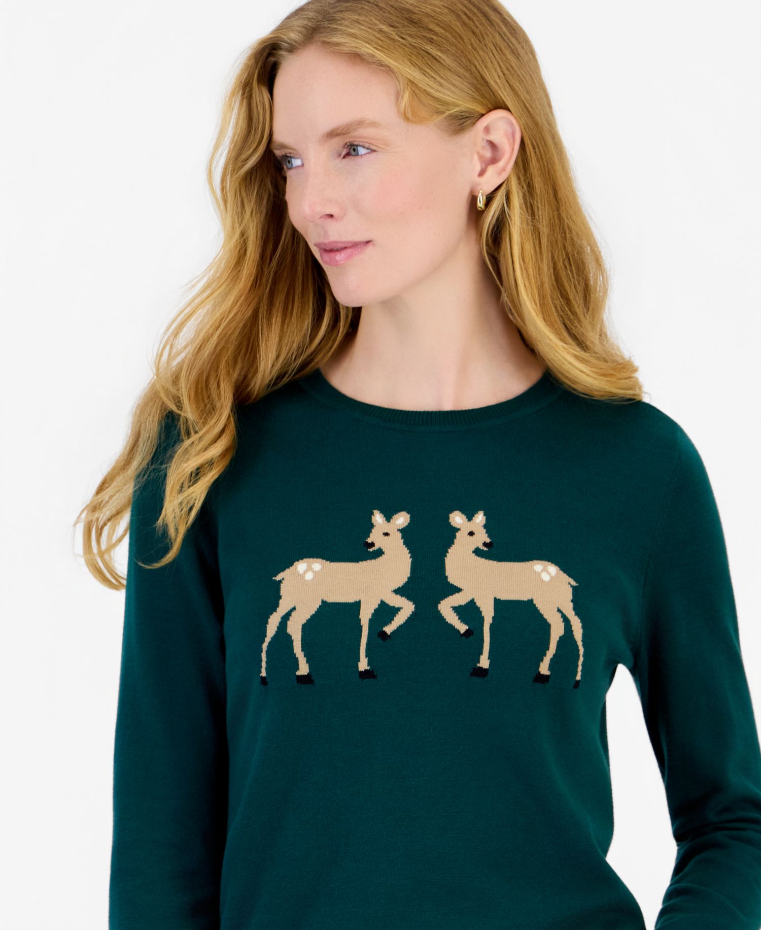 Women's Holiday Reindeer Long-Sleeve Sweater