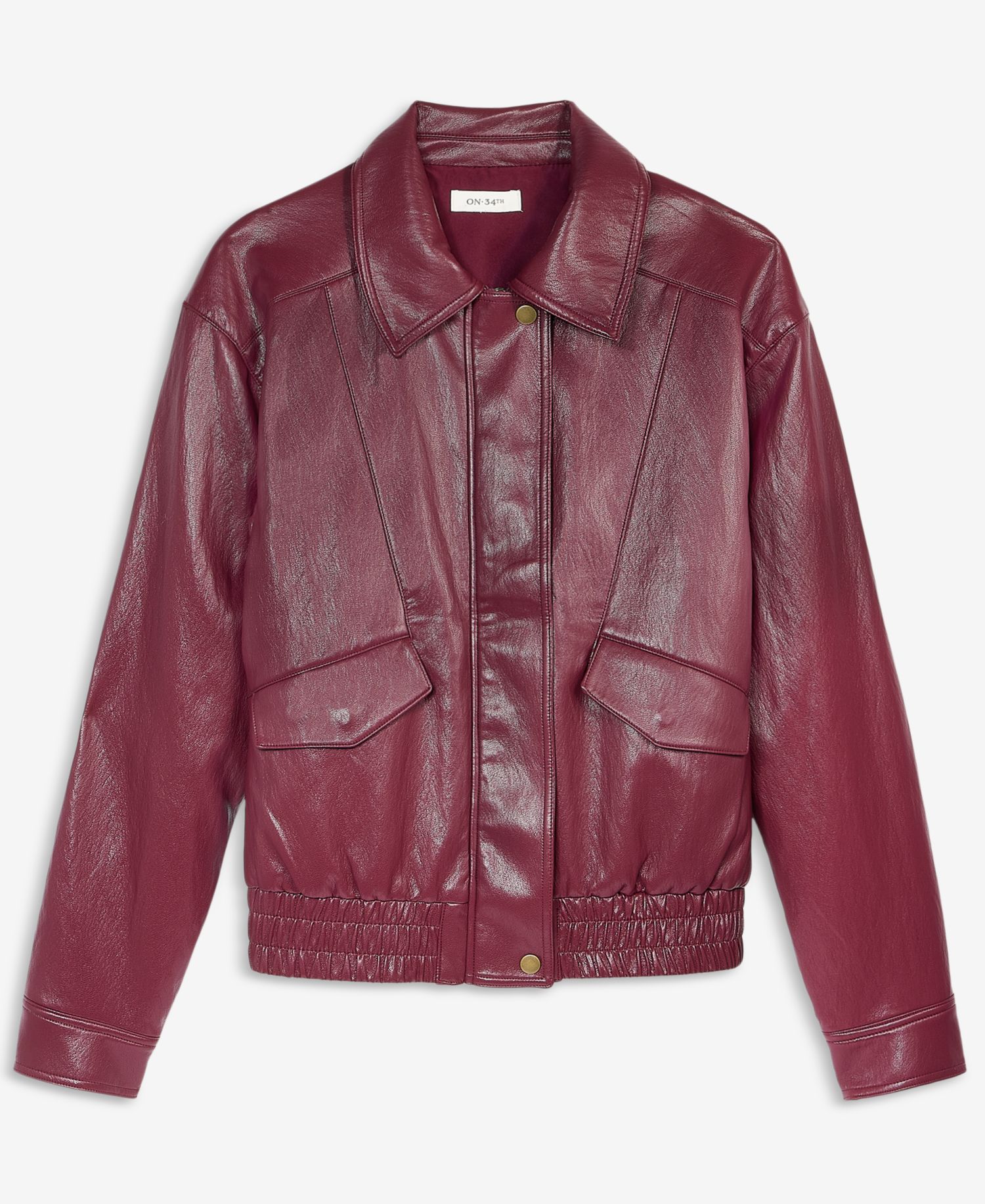 Women's Faux Leather Bomber Jacket