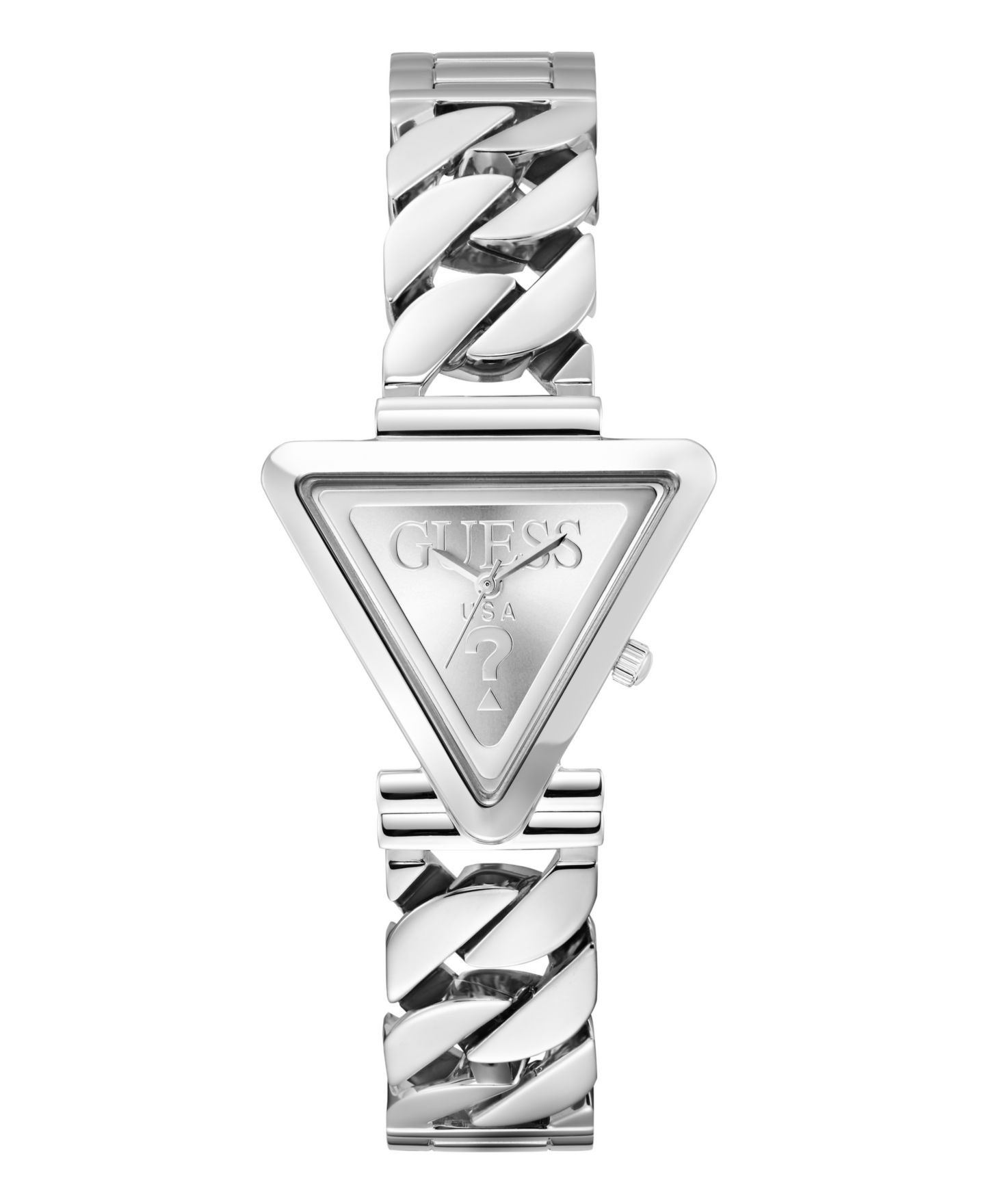 Женские часы GUESS Quartz Silver-Tone Stainless Steel Watch 30mm x 34mm — фото 1