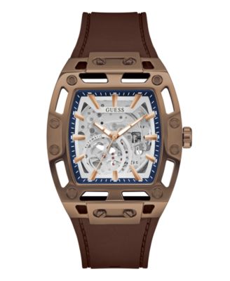 Men's Quartz Brown Silicone Watch 43mm x 42mm