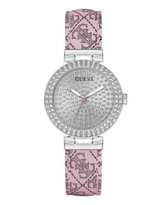Women's Quartz Pink Genuine Leather Watch 32mm