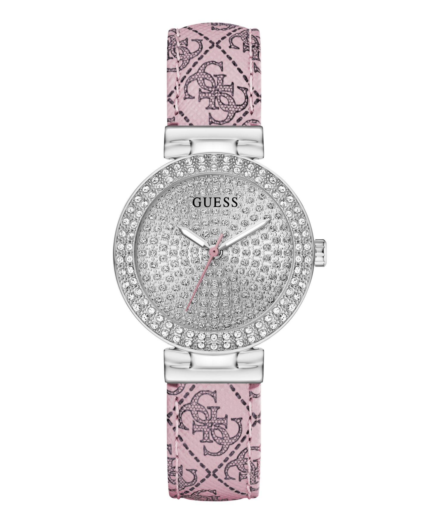 Женские часы GUESS Quartz Pink Genuine Leather 32mm — фото 1