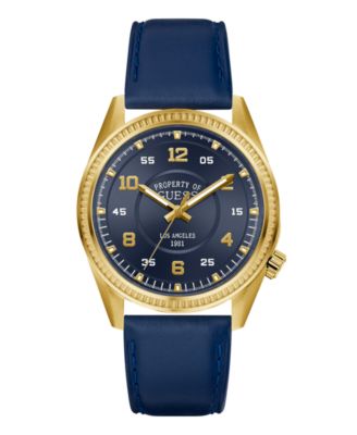 Men's Blue Genuine Leather Watch 42mm
