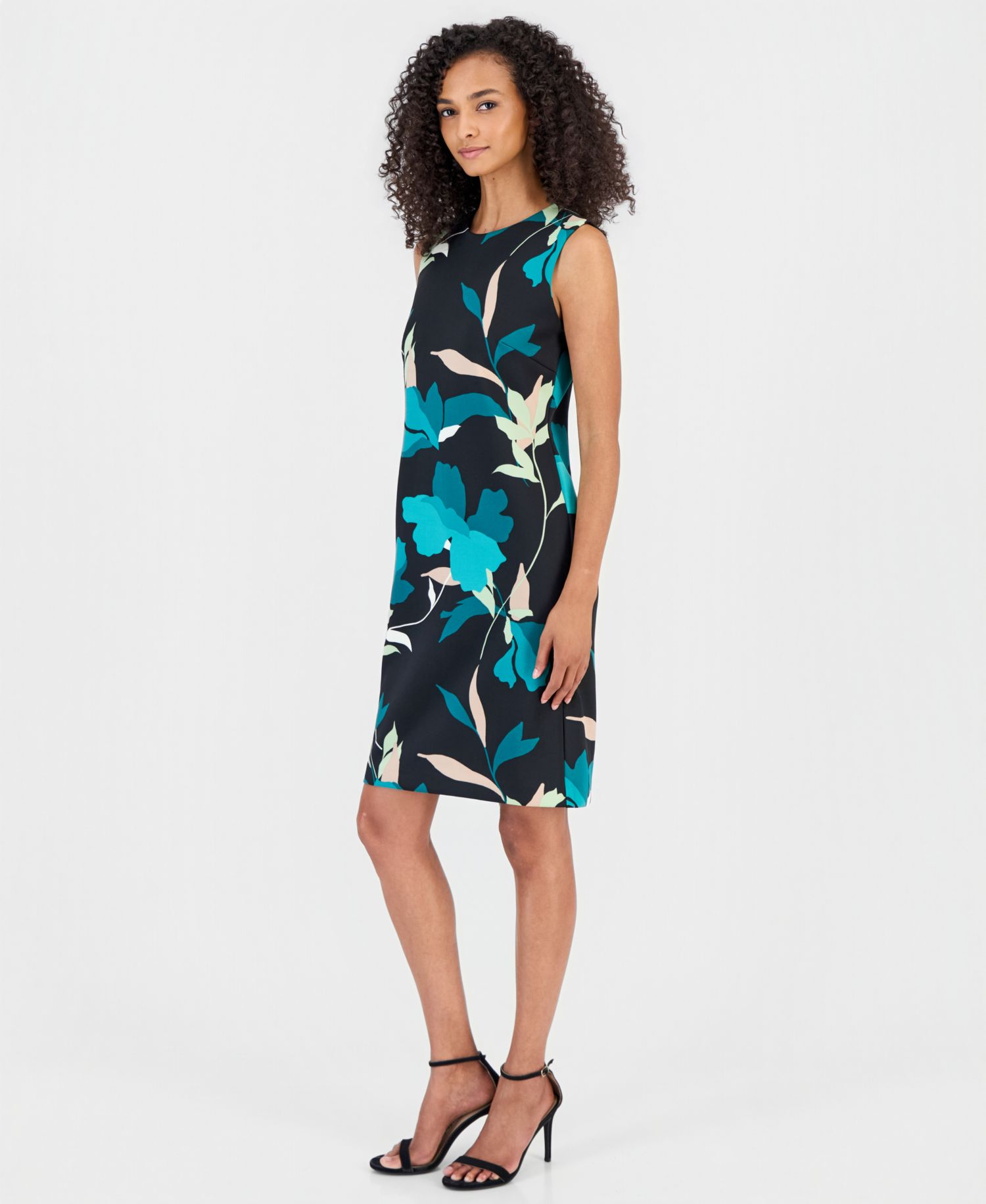 Women's Sleeveless Sheath Floral Dress