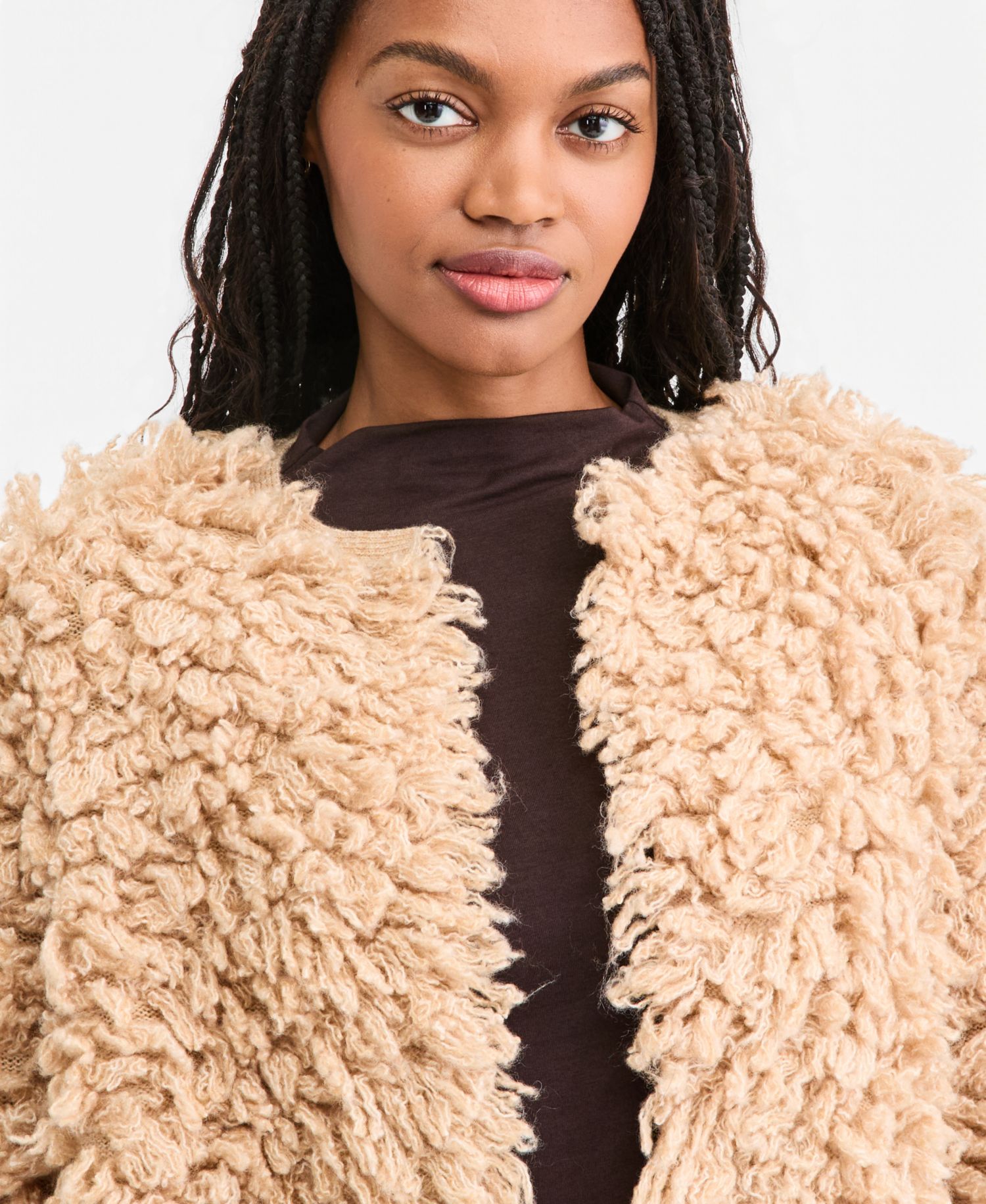 Women's Loopy Textured Cropped Cardigan