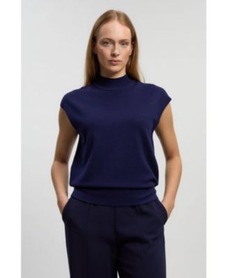 Women's High Neck Knit Tank Top