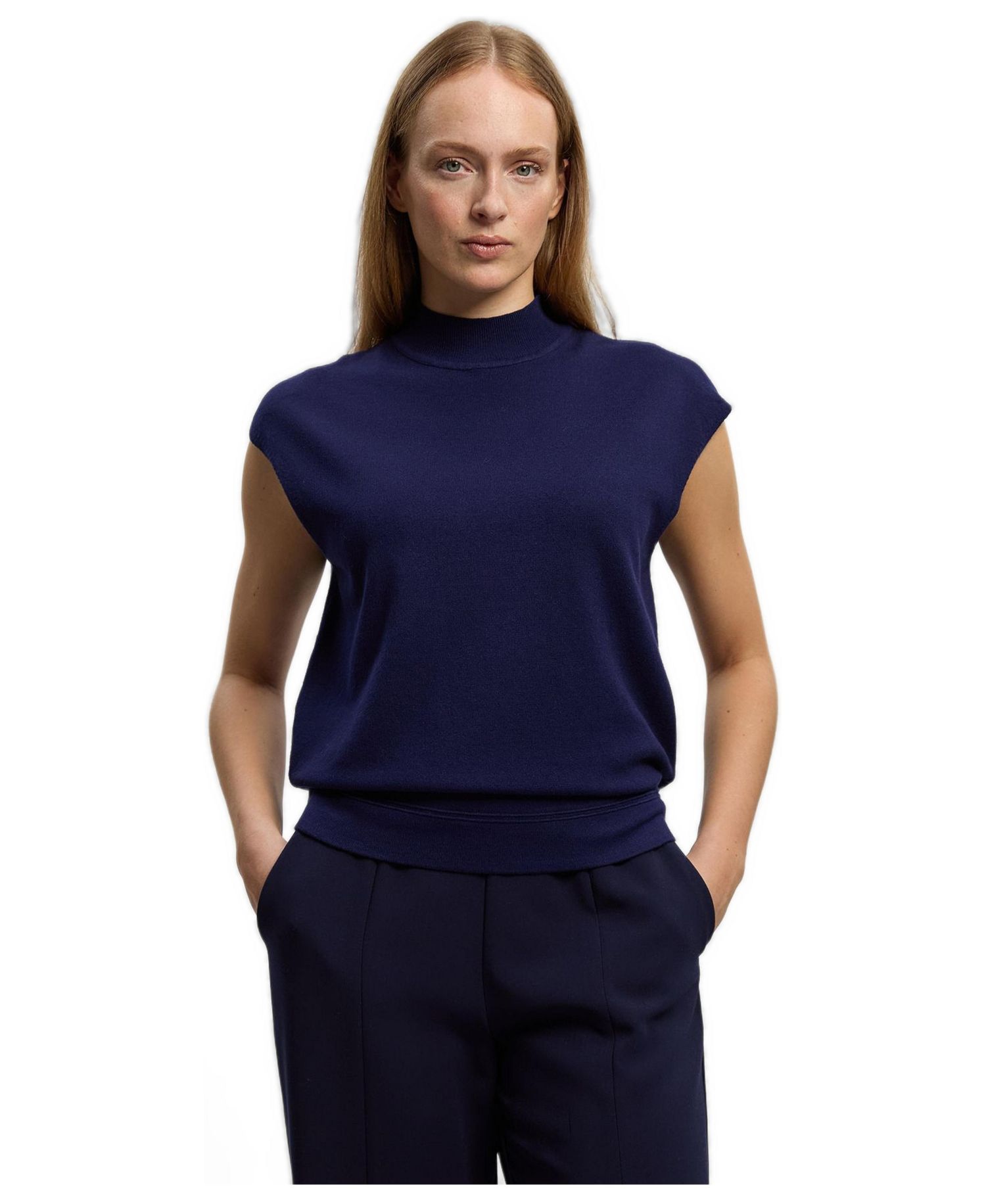 Women's High Neck Knit Tank Top