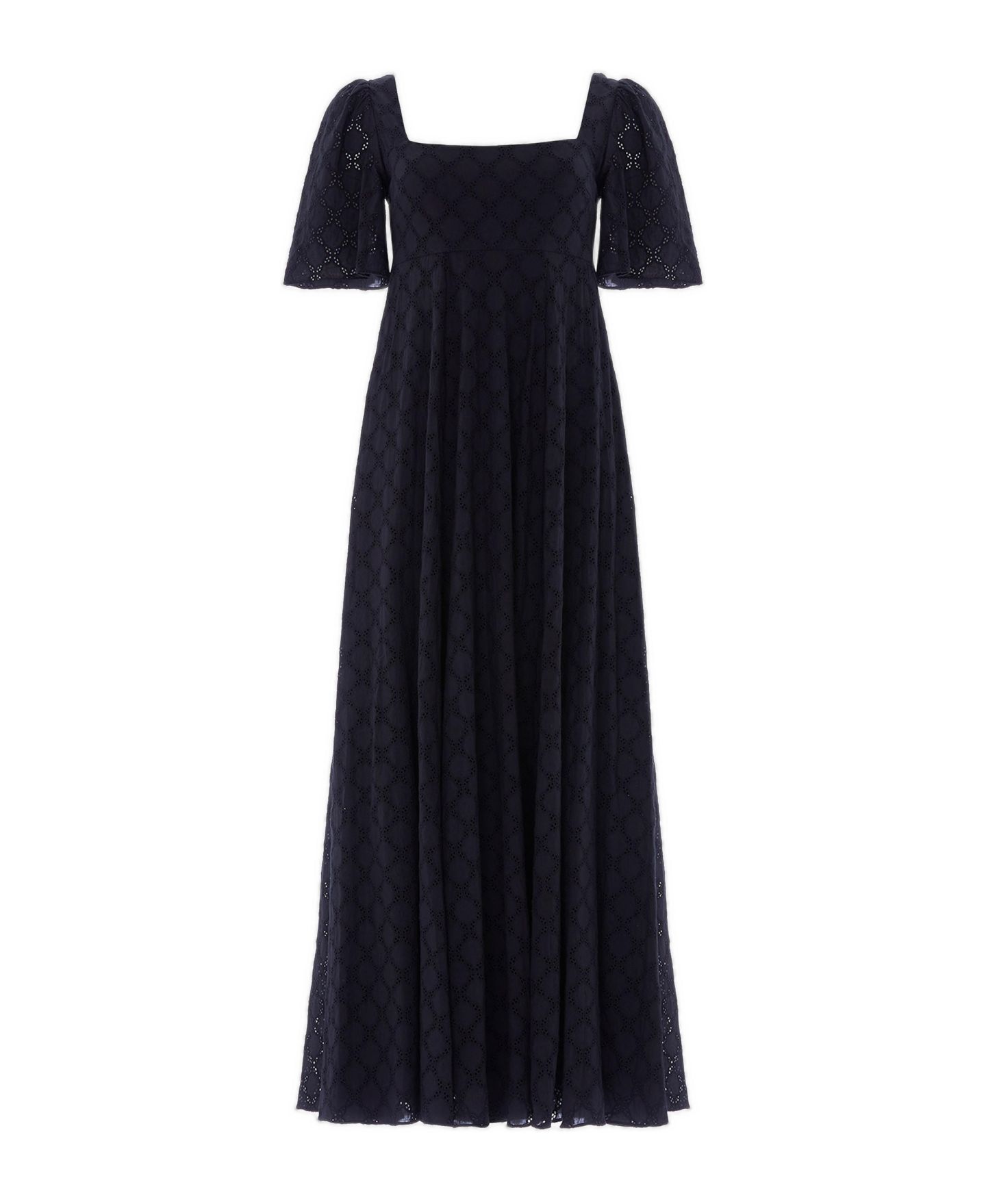 Женское платье Needle & Thread Marisol Square-Neck Short-Sleeve Cotton Broderie Gown, цвет: Угольно-чёрный — фото 3