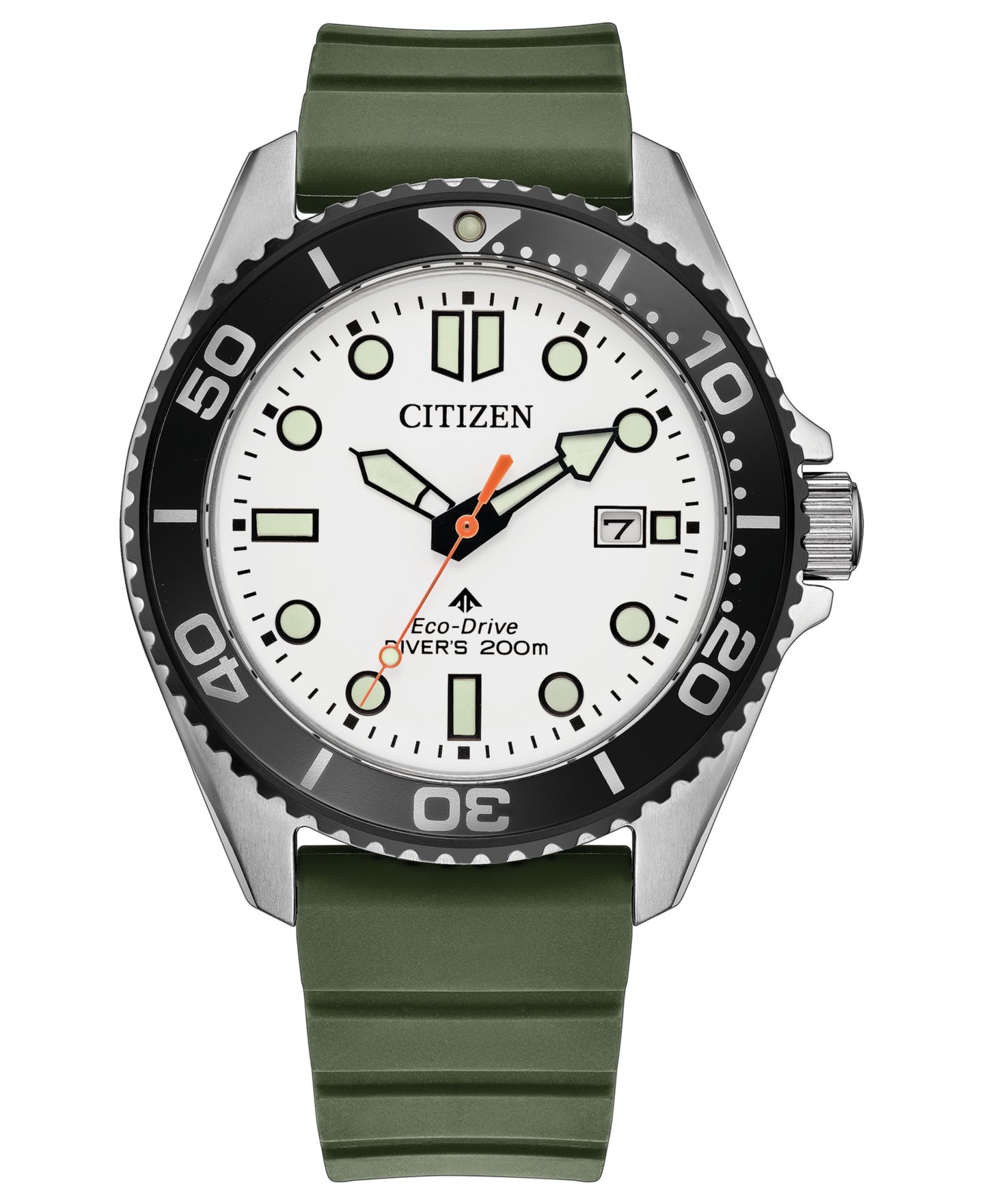 Мужские часы Citizen Promaster Sea Dive Green Strap Watch 40.6mm — фото 1