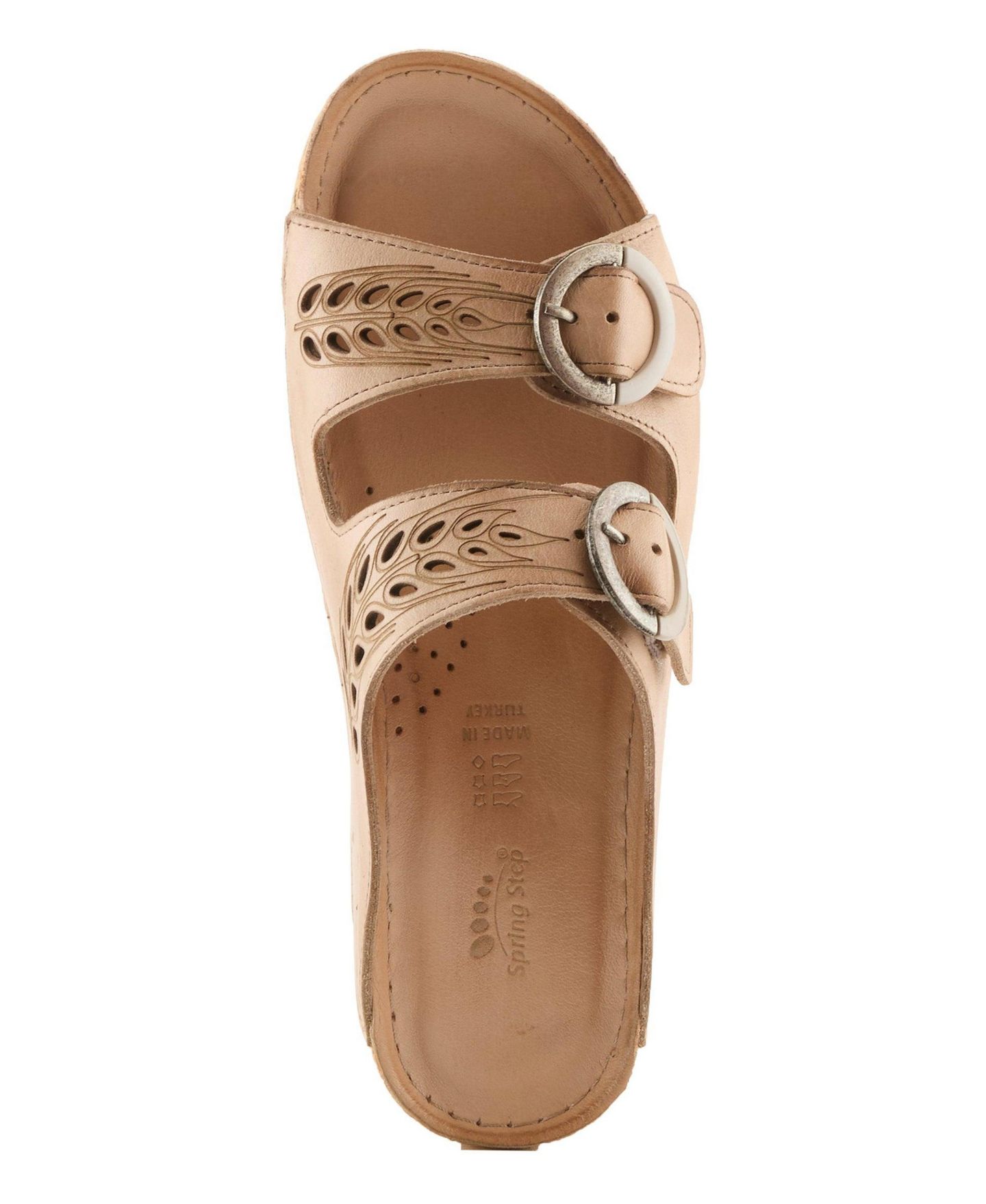 Женские сандалии Spring Step Gelatia Slide Wedge with Laser-Cut Detail, цвет: Бежевый — фото 3