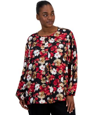 Plus Size Floral Blouse