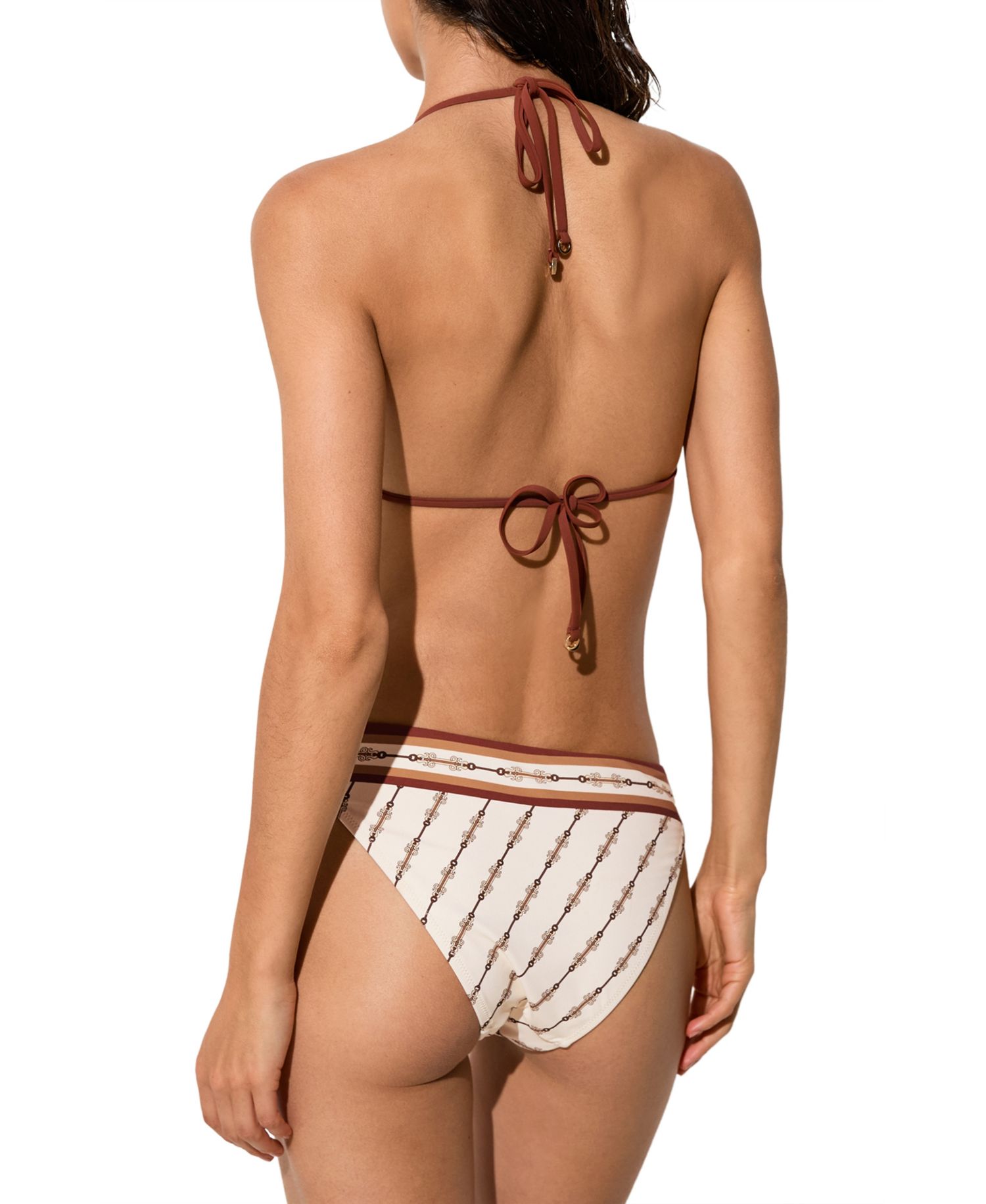 Women's Johannah Chain-Print Fixed-Side Bikini Bottoms