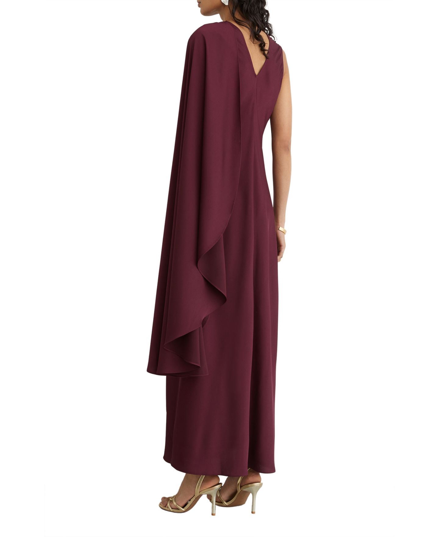 Женское платье REISS Winnie Asymmetric Maxi, цвет: Ягодный красный — фото 3
