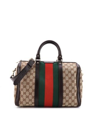 Medium Vintage Web Boston Bag GG Canvas