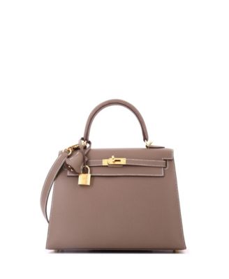 Kelly 25 Handbag Grey Epsom with Gold Hardware