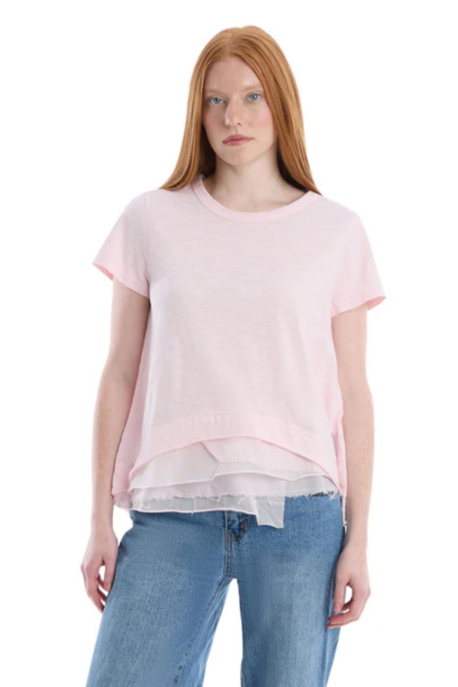 Women's Boxy Short Sleeve Mixed Hem Tee