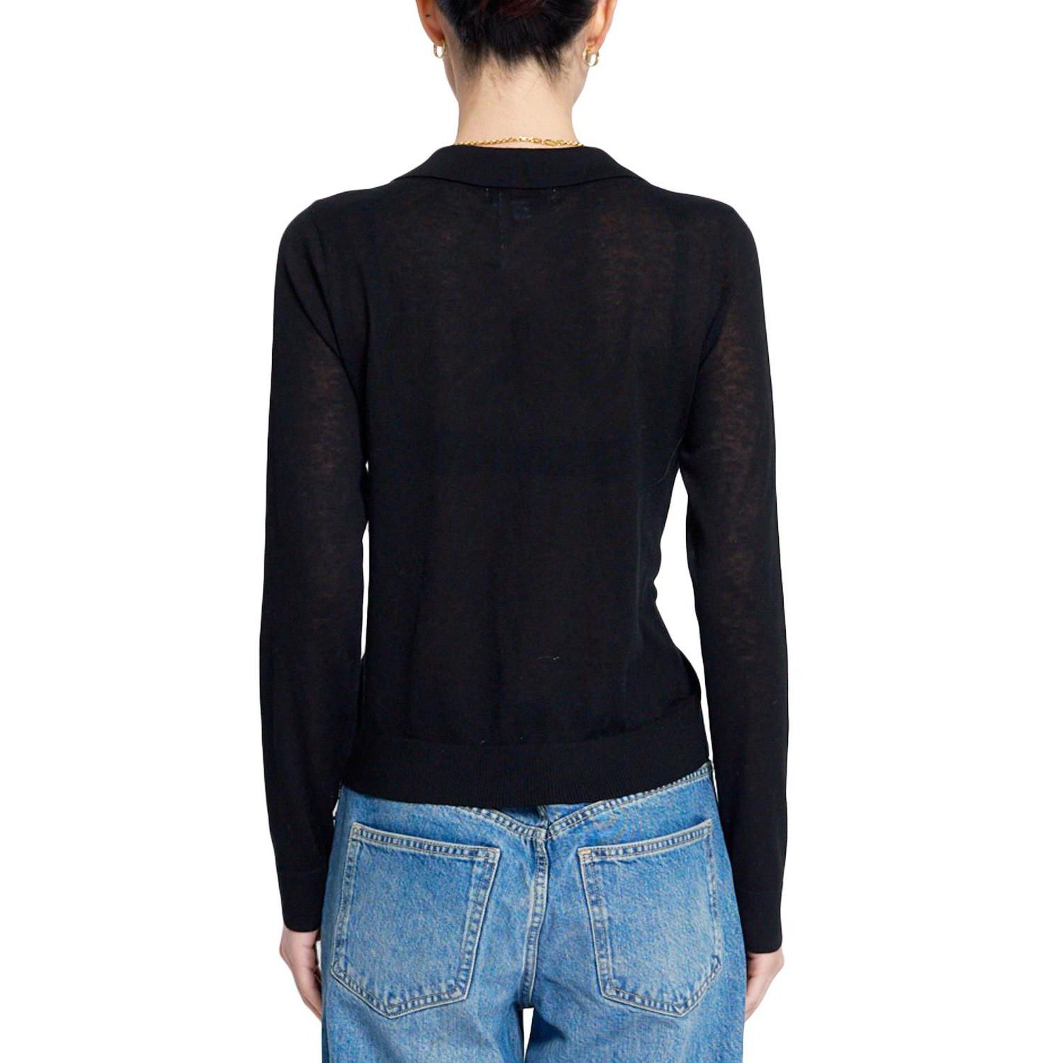 Women's Sienna Sheer Isla Button-Up Collared Long-Sleeve Sweater