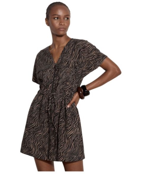 Женское платье Apricot A-Line Zebra-Print Mini, цвет: Чёрный