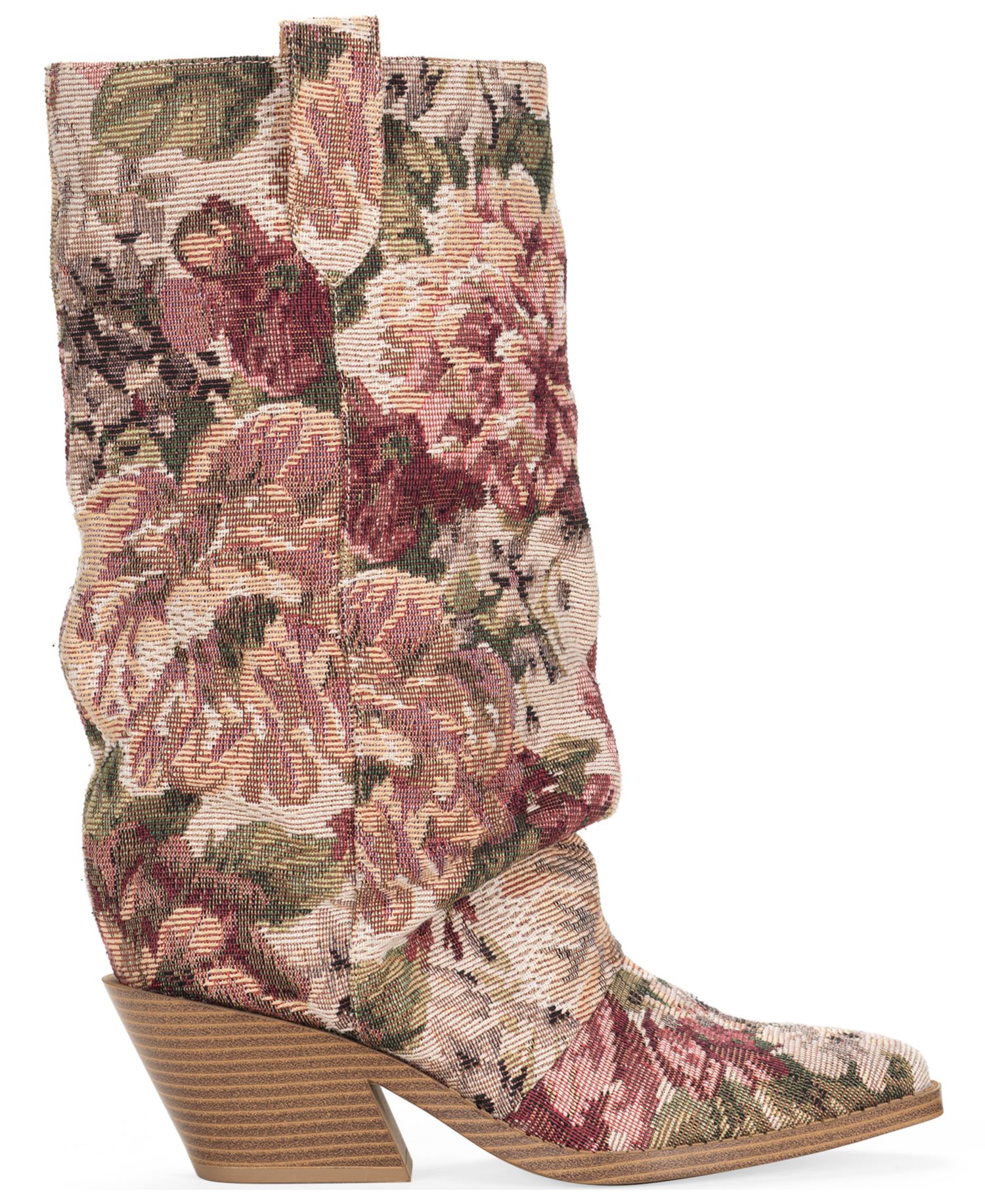 Women's Piippa Floral Tapestry Slouch Mid-Shaft Western Boots