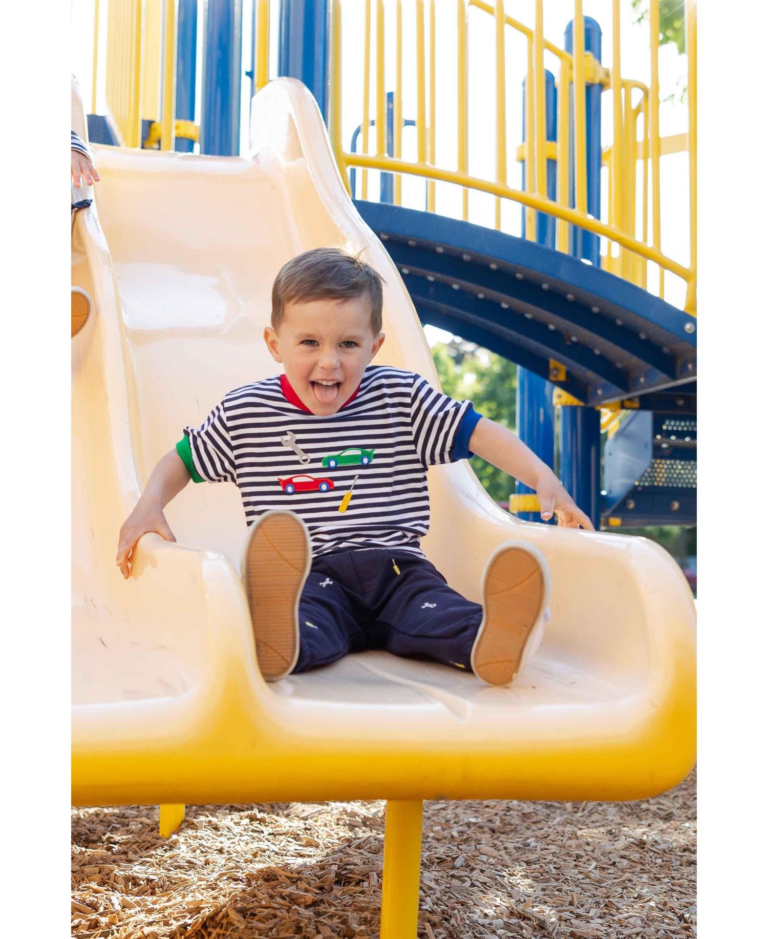 Baby Boy (12M-24M) Stripe Knit T-Shirt With Cars and Tools